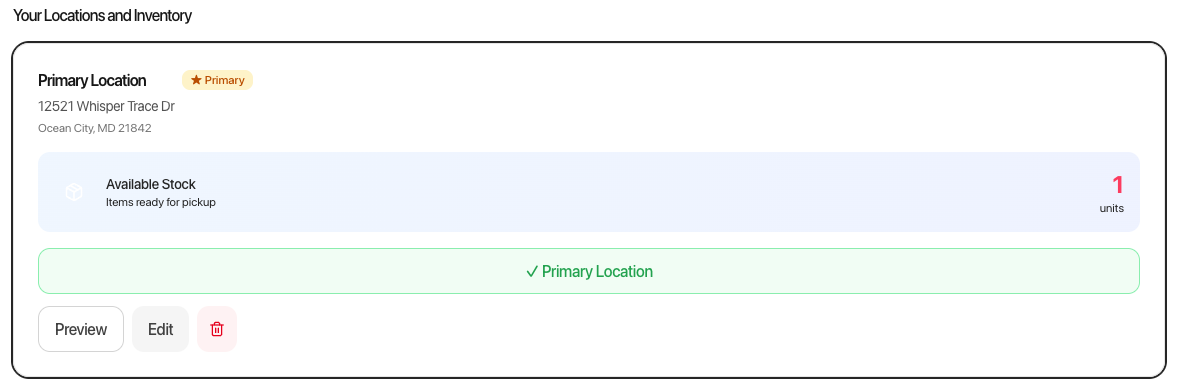 Location saved with inventory