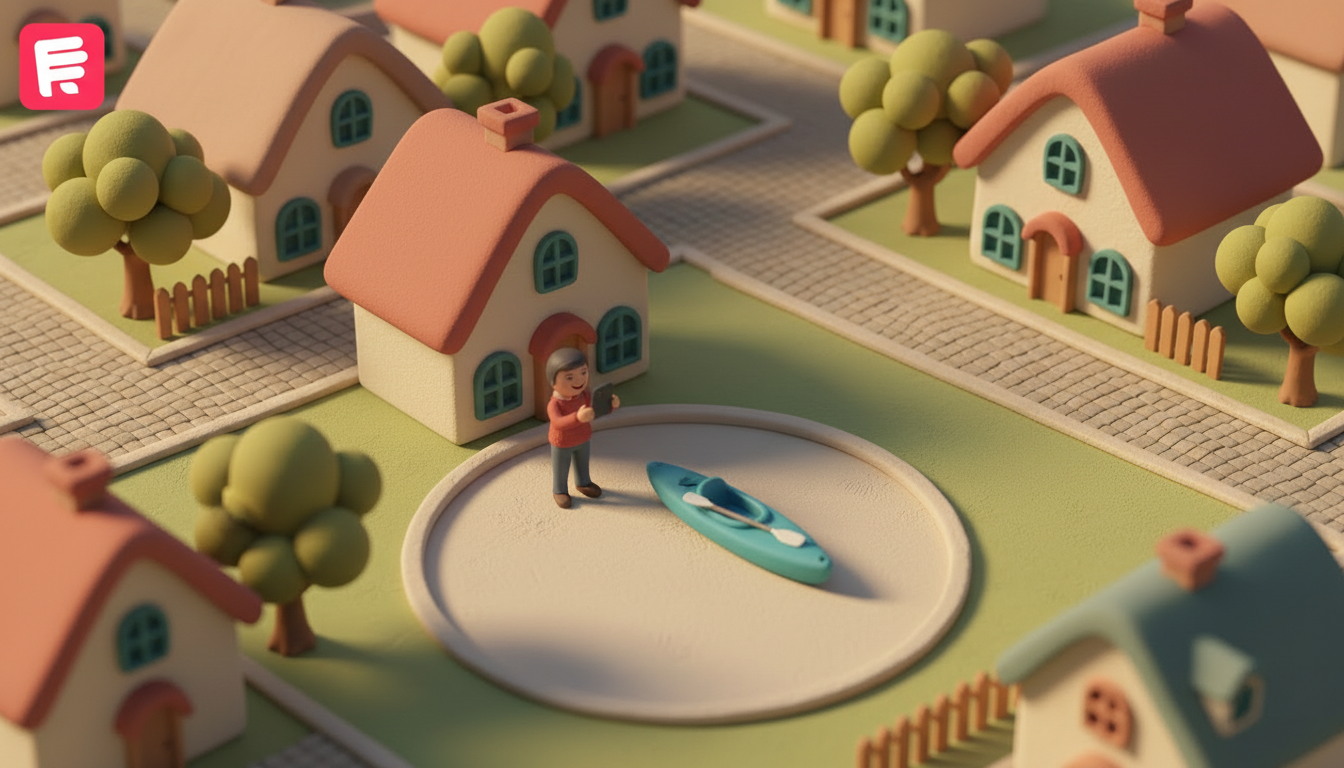 RentGrab neighborhood rental marketplace illustration
