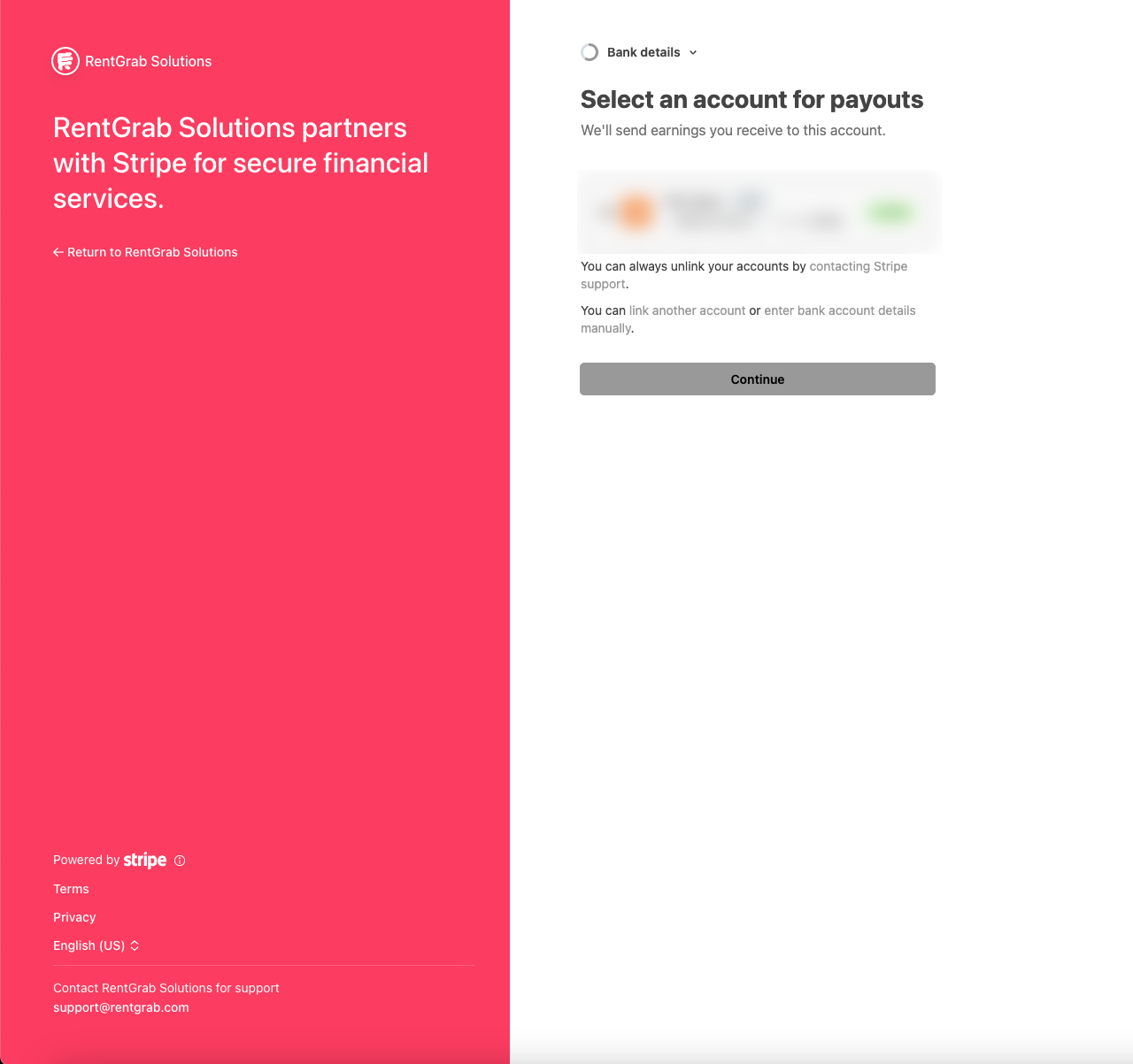 Stripe account connected